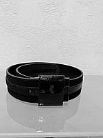 Ремінь жіночий чорний широкий із лаковою смужкою