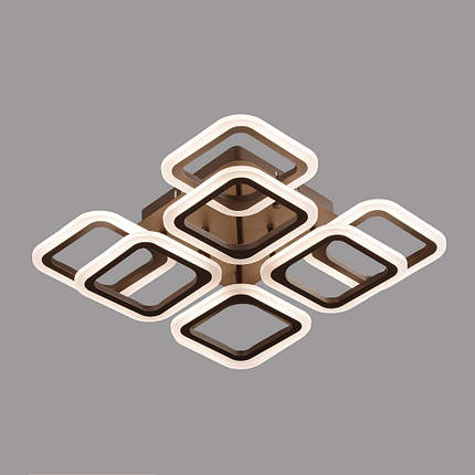 Світлодіодна люстра з пультом керування колір кави 144 W DIMMER 3000-6000 H120*L450*W450, фото 1