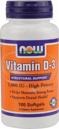 Витамины NOW Foods Vitamin D3 1000 ME - 180 софт гель