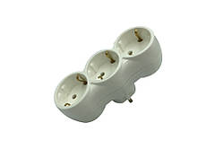 Мережевий трійник із заземленням No375 прямий