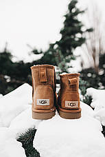 Дитячі зимові чоботи уггі UGG Classic Mini Suede Chestnut (Дитячі Угг Класик Міні замша каштан) 1016222, фото 3
