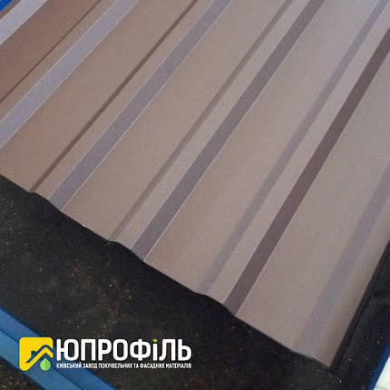 Профнастил для покрівлі ПК-35 коричневий, купити профнастил на дах Н-35 RAL 8017 0.40 мм, фото 2