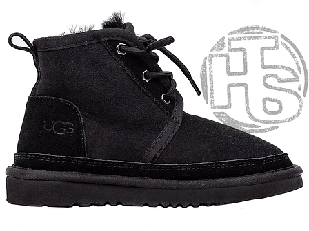 Дитячі чоботи UGG Neumel Suede Boots Black (детские Угг Неумел замша ботинки черные) 3236, фото 1