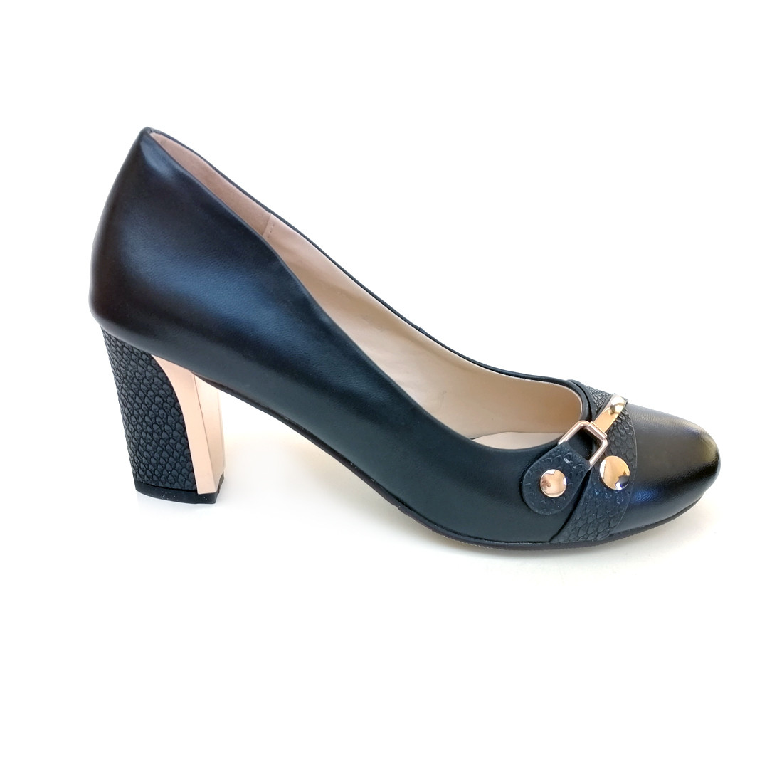 Женские черные туфли с пряжкой. Размер 40. - фото 1 - id-p1314413039