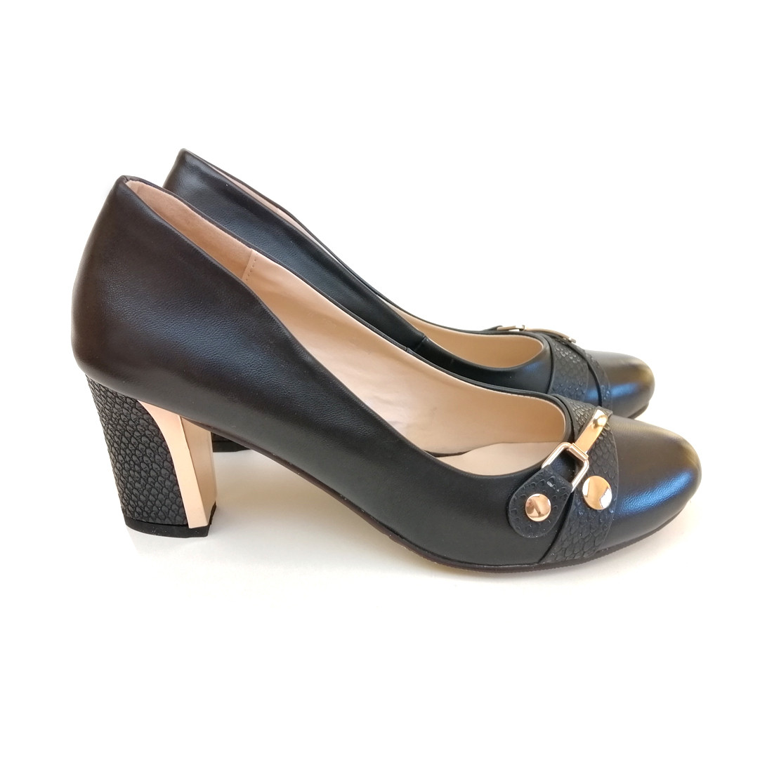 Женские черные туфли с пряжкой. Размер 40. - фото 3 - id-p1314413039