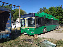 Производство и замена лобового стекла триплекс на автобусе MAN A21 NL313 CNG в Никополе (Украина). 7