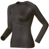 ODLO 13 180961 термофутболка жін. Shirt l/s crew neck EVOLUTION X-WARM 15124 black - fiery red L + сертифікат на 100 грн в подарунок (код 125-61362)