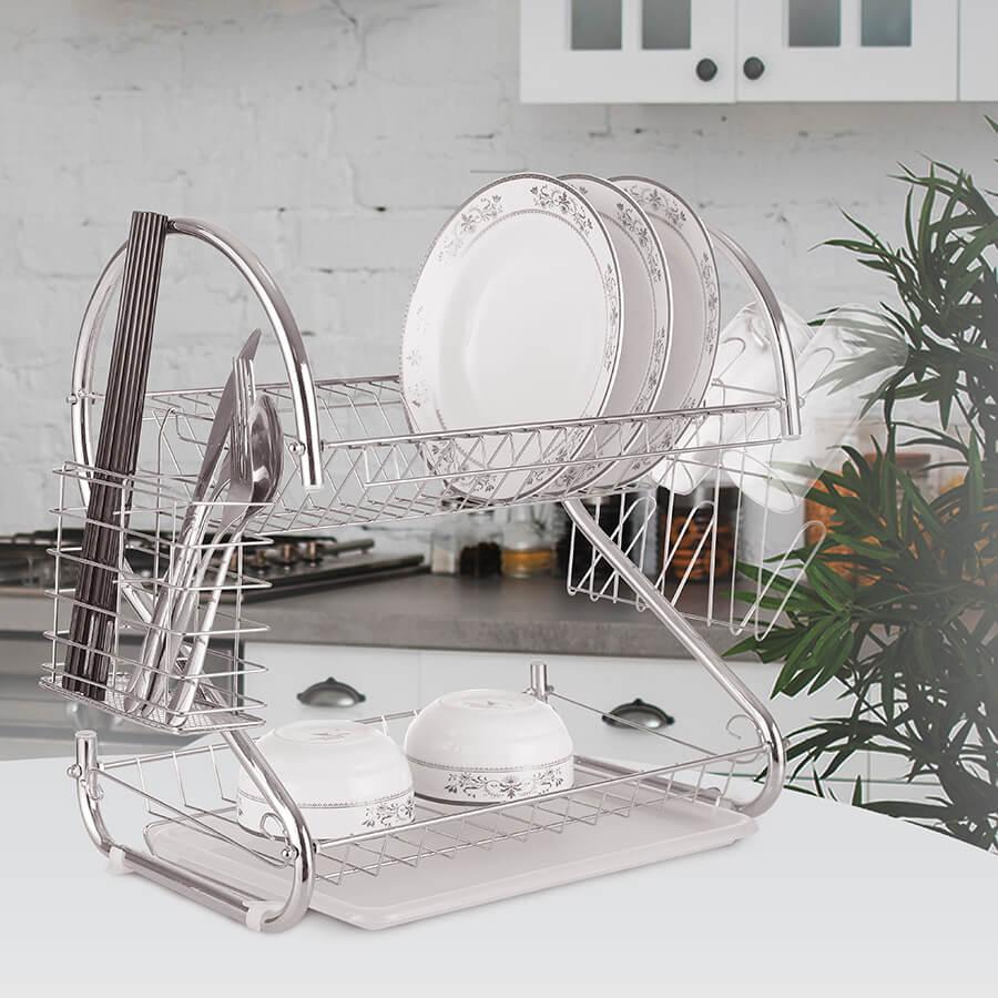 Сушарка для посуду дворівнева Maestro MR-1025-43 (43 х 26,5 х 39 см), фото 1