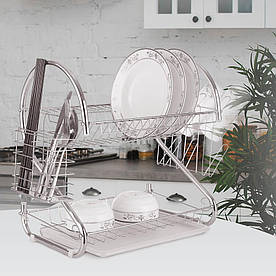 Сушарка для посуду дворівнева Maestro MR-1025-38 (38 х 26,5 х 39 см)