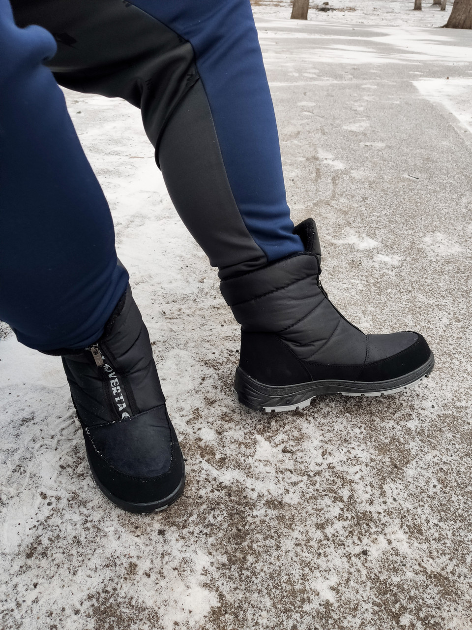 Мужские зимние черные спортивные ботинки, дутики, сапоги сноубутсы, термоботинки. - фото 10 - id-p1314486638