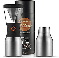 Набір Asobu Cold Brew Cold Brew KB900 Black, для заварювання холодної кави, 1 л, з термосом Сірий
