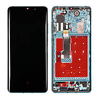 Дисплей для Huawei P30 Pro (VOG-L09, VOG-L29), модуль в сборе (экран и сенсор), с рамкой, оригинал Синий