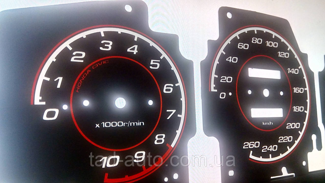 Шкалы приборов Honda Civic 1991