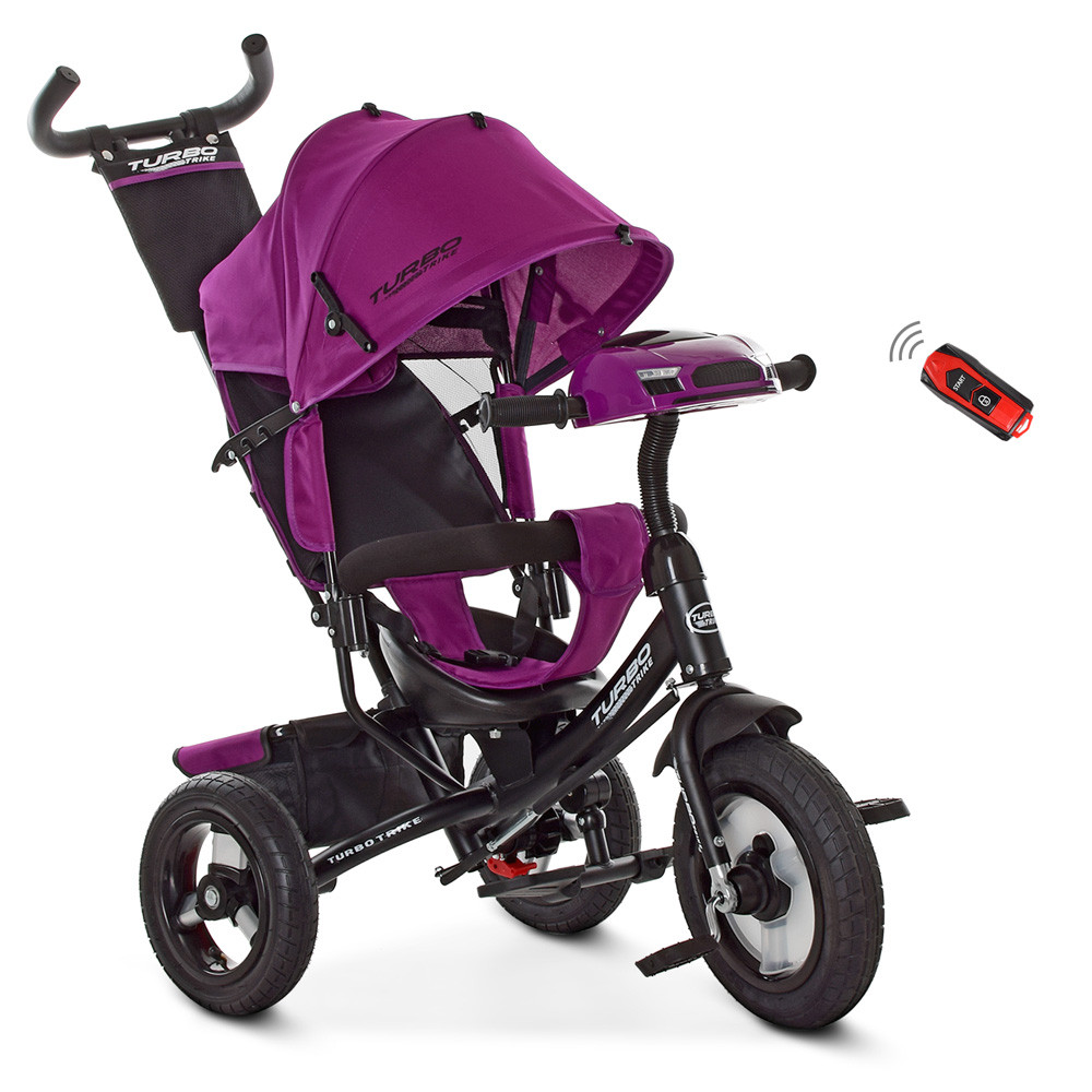 Триколісний велосипед із ручкою фіолетовий TURBOTRIKE M 3115-8HA