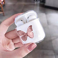 Футляр для навушників Apple AirPods Метелик (Pink)