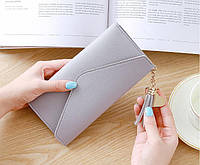 Женский кошелек клатч серого цвета, жіночий гаманець