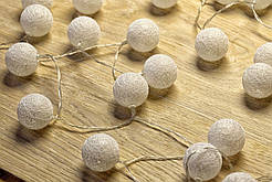 Світлодіодна декоративна гірлянда в скандинавському стилі Cotton Balls 5 м/50 куль