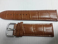 Ремінець світло-коричневий шкіряний 24 мм Genuine Leather