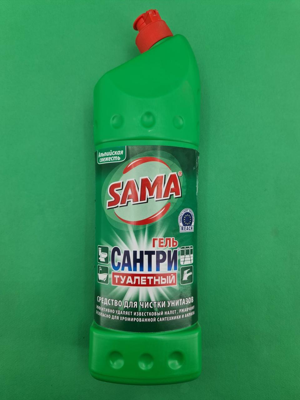 Засіб для прибирання універсальний "САНТРІ ГЕЛЬ" САМА Альпійська свіжість ТУАЛЕТНИЙ 1000мл (1 шт), фото 1