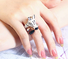 Потрійне кільце із зеброю, від студії LadyStyle.Biz