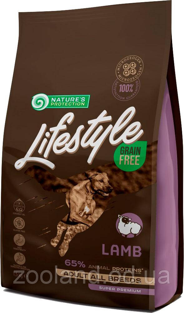 NPLS45673 Nature's Protection LifeStyle Adult All Breeds Ягня, 1,5 кг