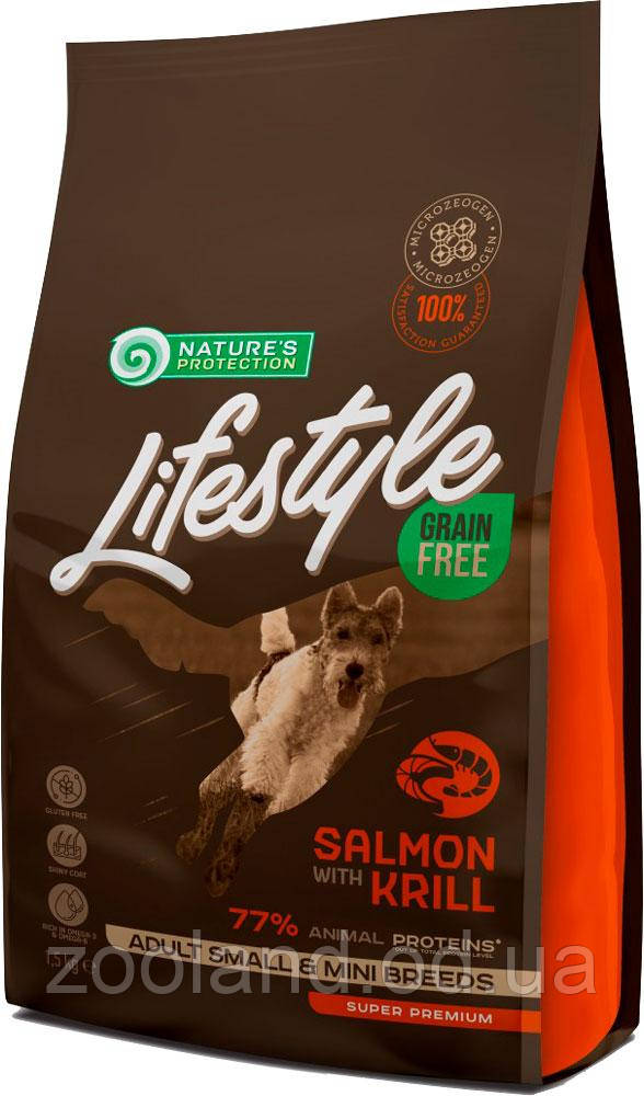 NPLS45680 Nature's Protection LifeStyle Adult Mini Breeds Лосось і криль, 1,5 кг