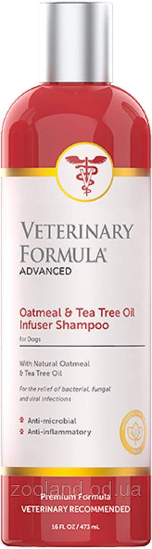 01655 Veterinary Formula Advanced Oatmeal & Tea Tree Oil Шампунь зволожувальний лікувальний для собак, 473 мл