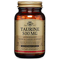 Таурин, 500 мг, Taurine, Solgar, 100 вегетаріанських капсул