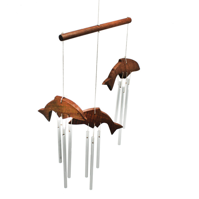 Дзвіночок фен шуй музика вітру Дельфіни, h-36 см, фото 1