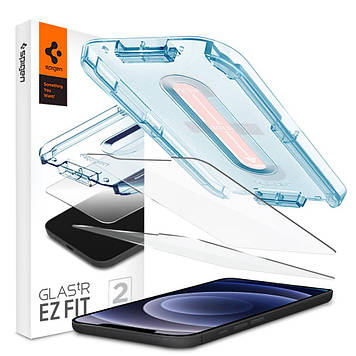 Захисне скло Spigen для iPhone 12 Mini EZ FIT GLAS.tR Screen Protector (2 шт.), Clear (AGL01811)