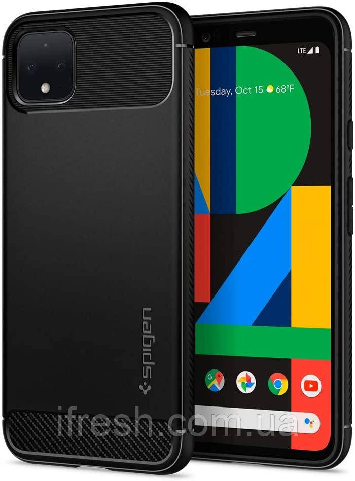 Чохол Spigen для Google Pixel 4 — Rugged Armor, Matte Black (F26CS27575)