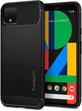 Чохол Spigen для Google Pixel 4 — Rugged Armor, Matte Black (F26CS27575)