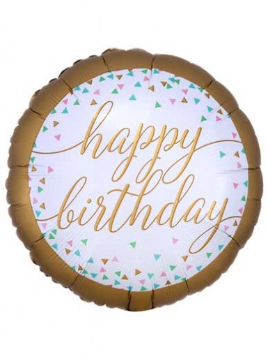 A 18" Pastel Confetti B'day Pkg. Куля повітряна фольгована З Днем народження. В УП