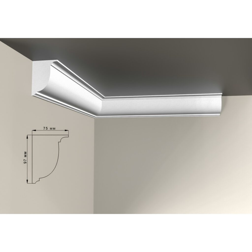 Гладкий гіпсовий карниз ПГ6