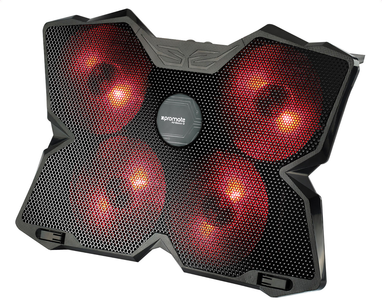 Охолоджуюча підставка для ноутбука Promate AirBase-3 Black (ch_airbase-3.black), фото 1