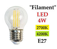 Светодиодная лампа Filament Feron LB-61 4W G45 E27 прозрачная колба