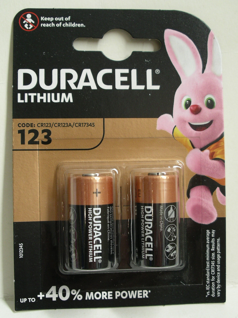Батарейка Duracell CR 123 Lithium 3V, ціна за 2 штуки на блістері