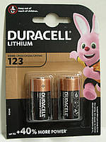 Батарейка Duracell CR 123 Lithium 3V, ціна за 2 штуки на блістері