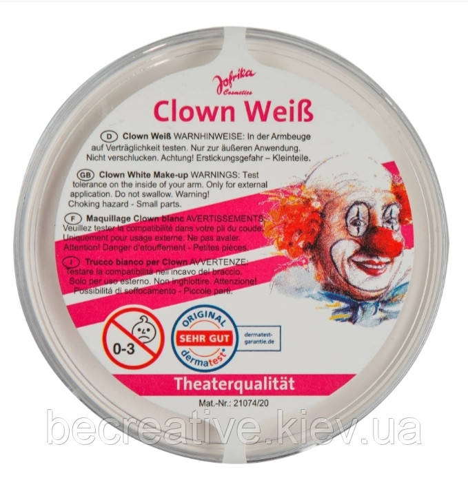 Білий театральний грим Jofrika Clown weiss