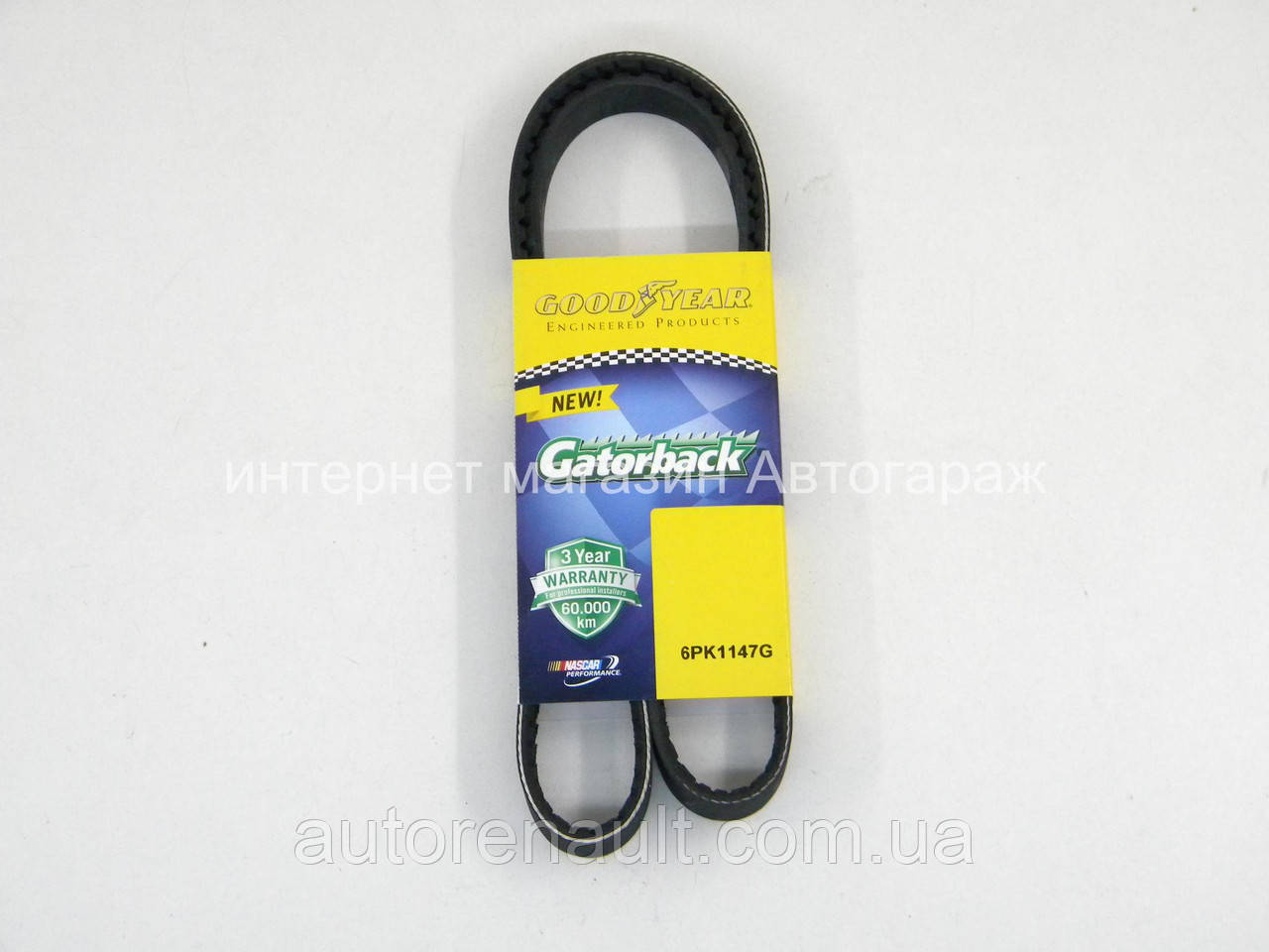 Поліклинові (ручейковий) ремінь на Рено Майстер 2.5 dci (-AC) (2001-2006) GOODYEAR (Словенія) 6PK1147G, фото 1