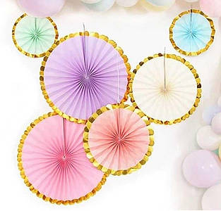 Набір віял 6шт | Макарун