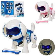 KM961 Собака робот, акумулятор, 23 см, музика, звук англійський, світло, USB-зарядний, 2 кольори, у коробці