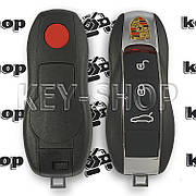 Смарт ключ Porsche (ПОРШЕ) 3 + 1 кнопки (panic) чип ID49, (PCF7945) Keyless-Go, HITAG PRO, 315 Mhz