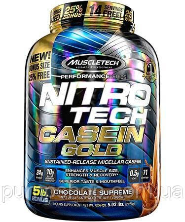 Казеїновий протеїн MuscleTech Nitro-Tech Casein Gold 2270 г