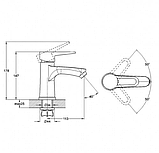 Змішувач для умивальника Zegor PUD1-A045-YВ чорний, фото 2