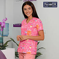 Женская медицинская блуза "Асия" розовая