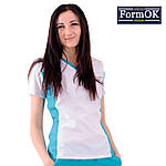 Жіночий медичний костюм "Аріша" біло-м'ятний, фото 2