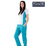 Жіночий медичний костюм "Аріша" біло-м'ятний, фото 4