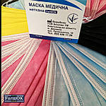 Маска захисна рожева з мельтблауном, 3 шари СМС (спанбонд, мельтблаун, спанбонд), фото 5