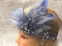 Гангстерская повязка в стили Гэтсби, 30-40 годов,ретро повязка серо- голубая серебристая